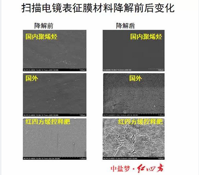 掃描電鏡下的膜材料降解對比，91香蕉视频污污污91香蕉视频IOS下载包膜完勝，更環保，更綠色